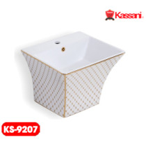 CHẬU LAVABO HOA VĂN TREO LIỀN KHỐI KASSANI 9207 CHẬU LAVABO HOA VĂN TREO LIỀN KHỐI KASSANI 9207